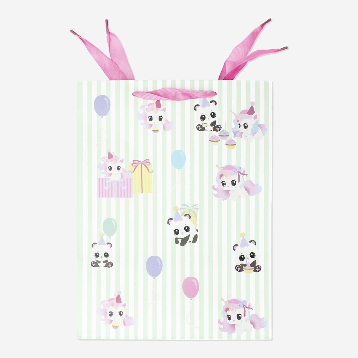 Multicolour Gift Bag With Birthday Animals - Large