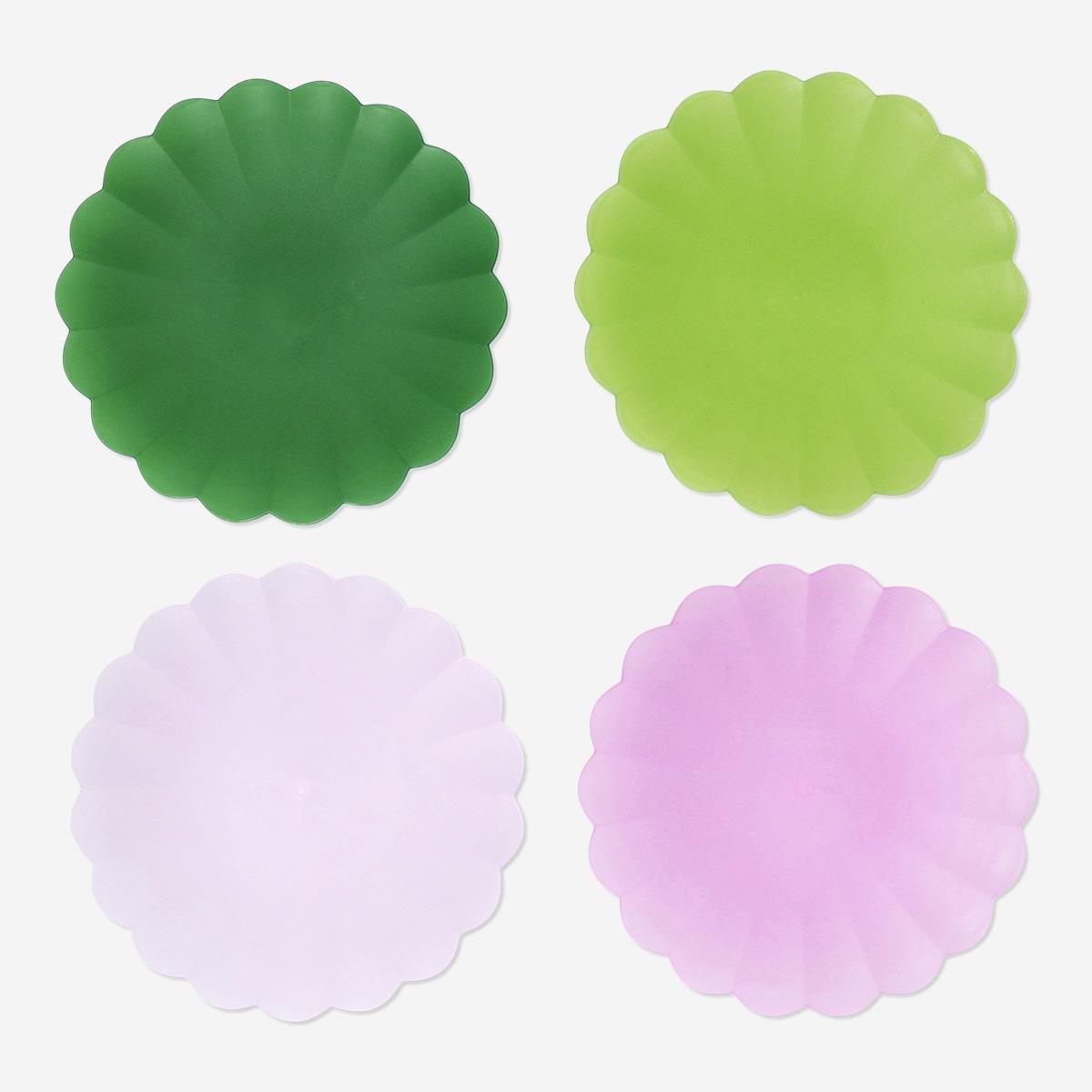 Multicolour Reusable Colourful Plates - 4 Pcs
