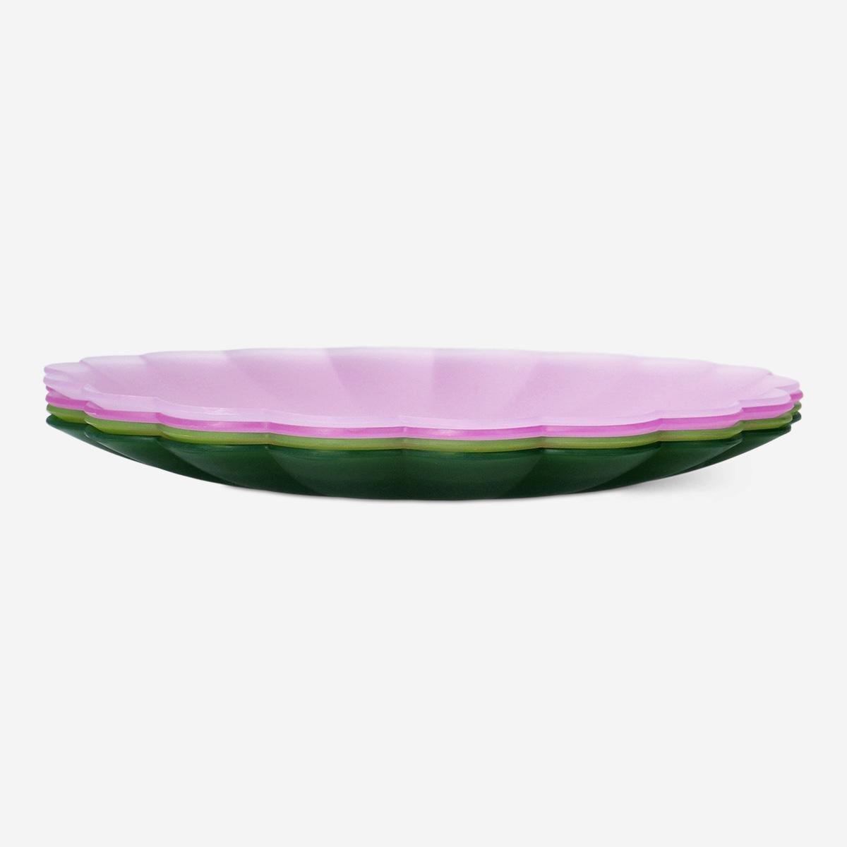 Multicolour Reusable Colourful Plates - 4 Pcs