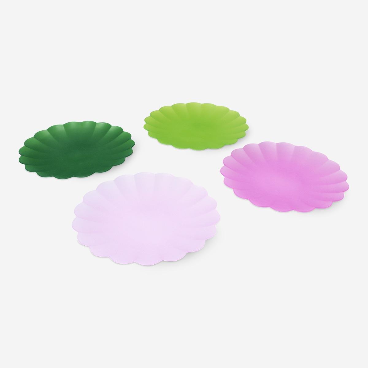 Multicolour Reusable Colourful Plates - 4 Pcs