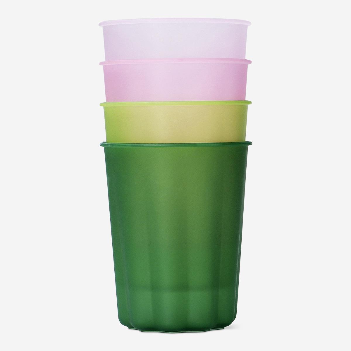 Multicolour Reusable Colourful Cups - 4 Pcs