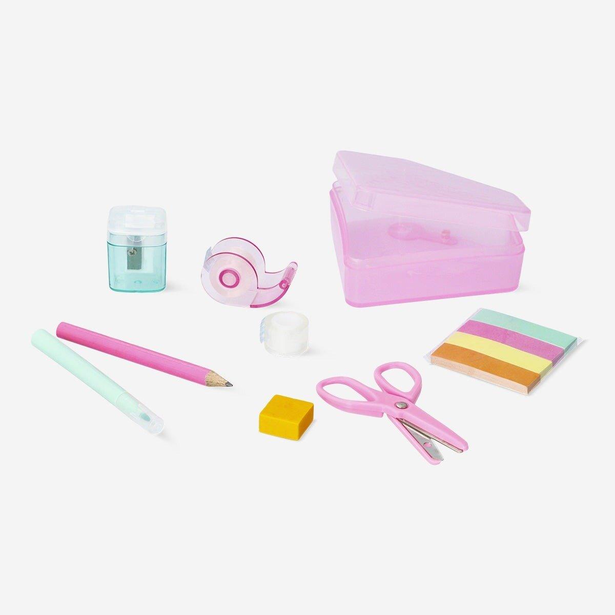 Pink stationery package in diamond box