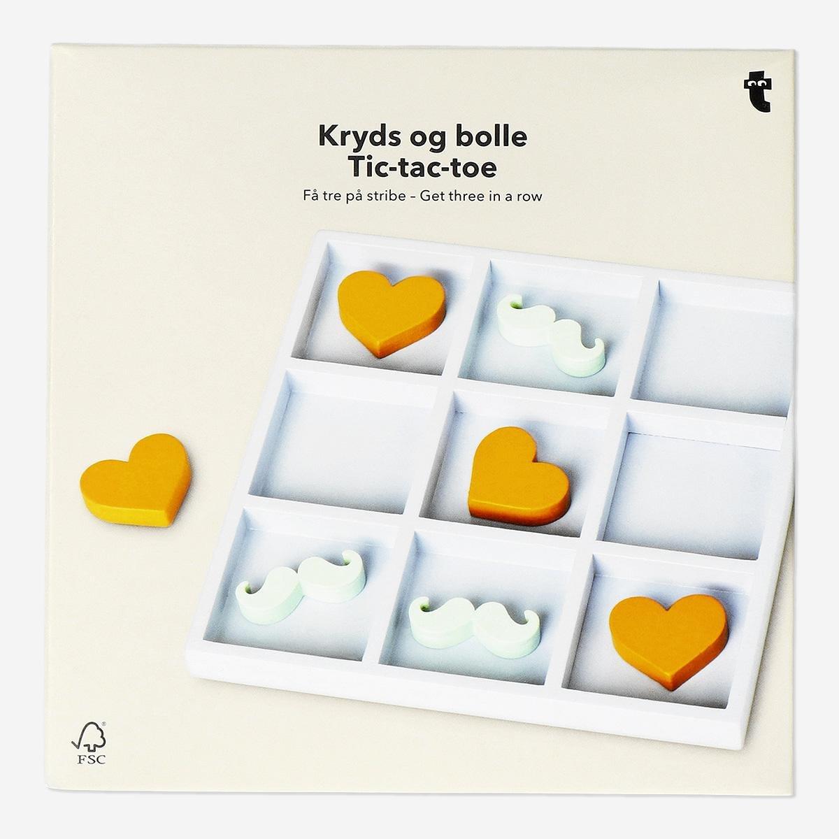 Multicolour Moustache And Heart Themed Tic-Tac-Toe