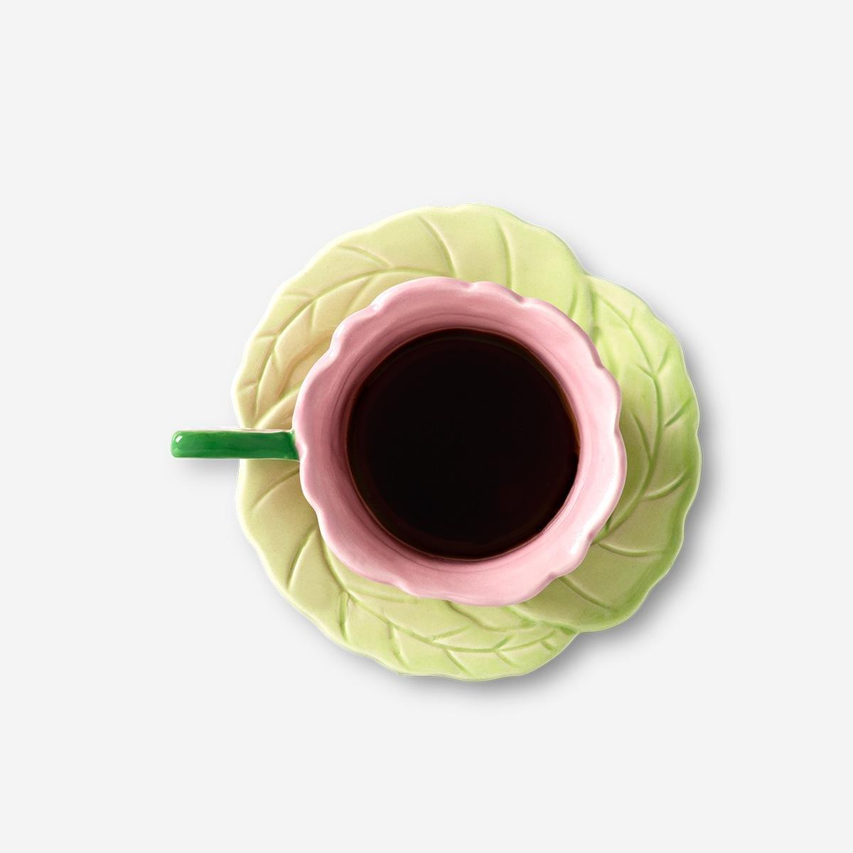 Multicolour Butterfly Mug With Saucer - 110 Ml