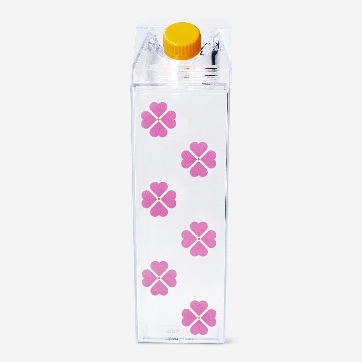 Pink Milk Carton Shaped Drinking Bottle - 500 Ml