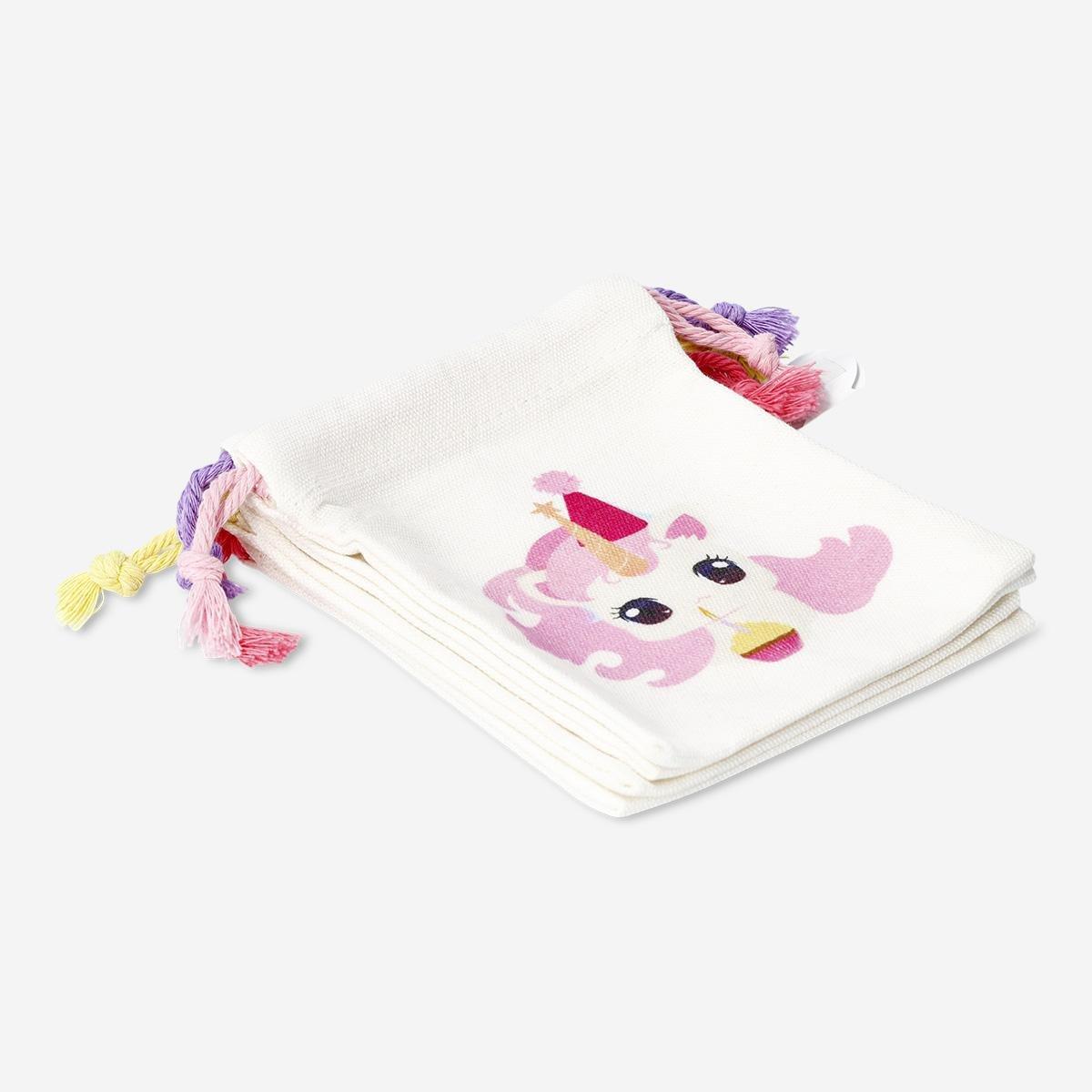 Multicolour Birthday Animals Cotton Gift Bags - 4 Pcs