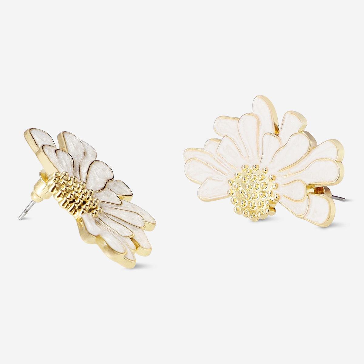 Gold Stud Earrings - 2 Pcs