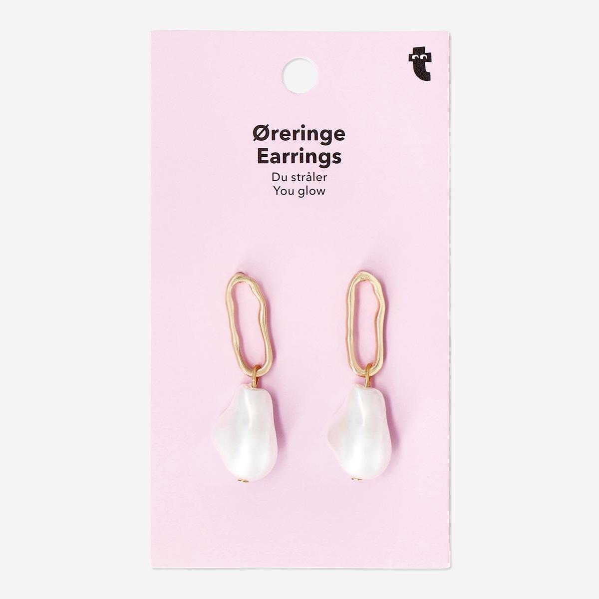 Gold Pearl Earrings - 2 Pcs