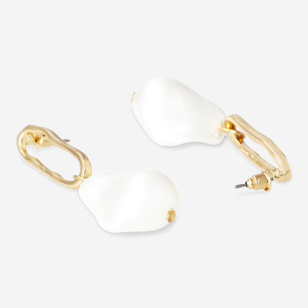 Gold Pearl Earrings - 2 Pcs