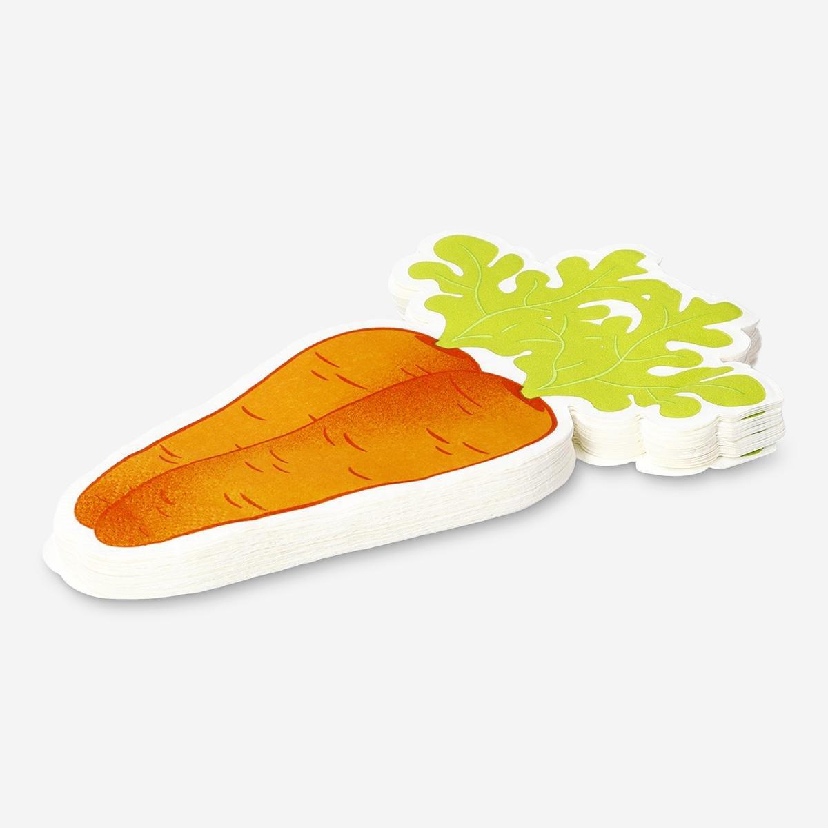 Orange Carrot Shaped Napkins - 16 Pcs