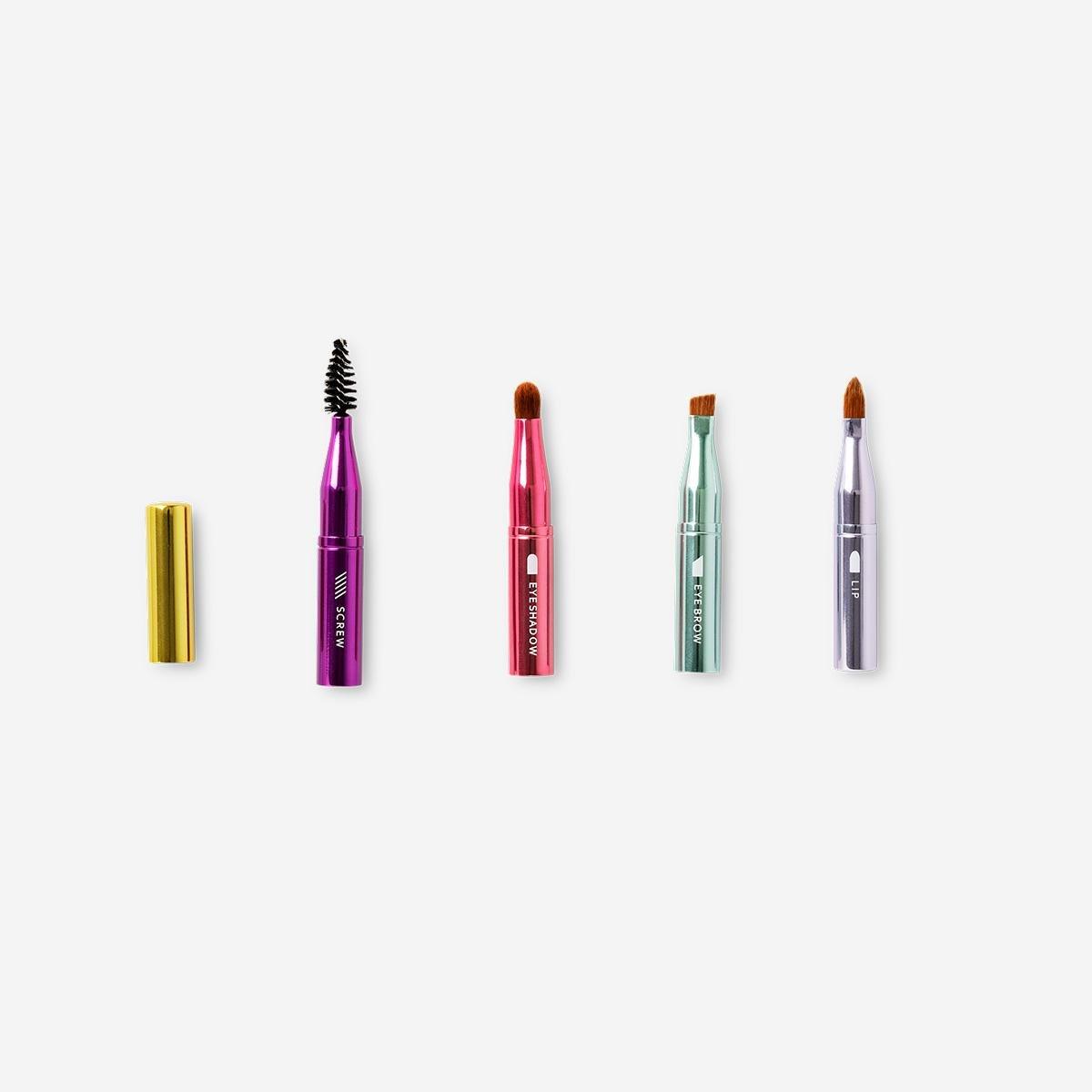 Multicolour 4-In-1 Makeup Brushes