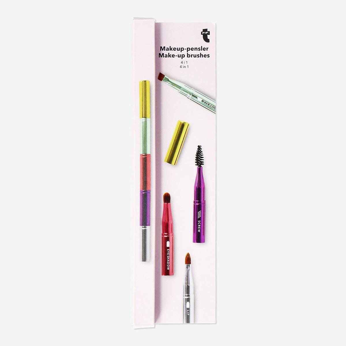 Multicolour 4-In-1 Makeup Brushes