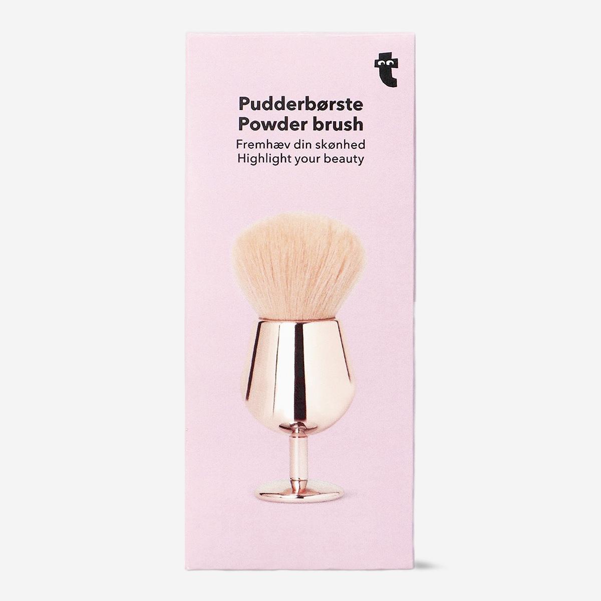 Pink Wine Glass Shaped Powder Brush