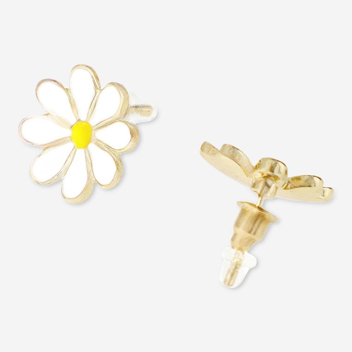 Gold Daisy Earrings - 2 Pcs