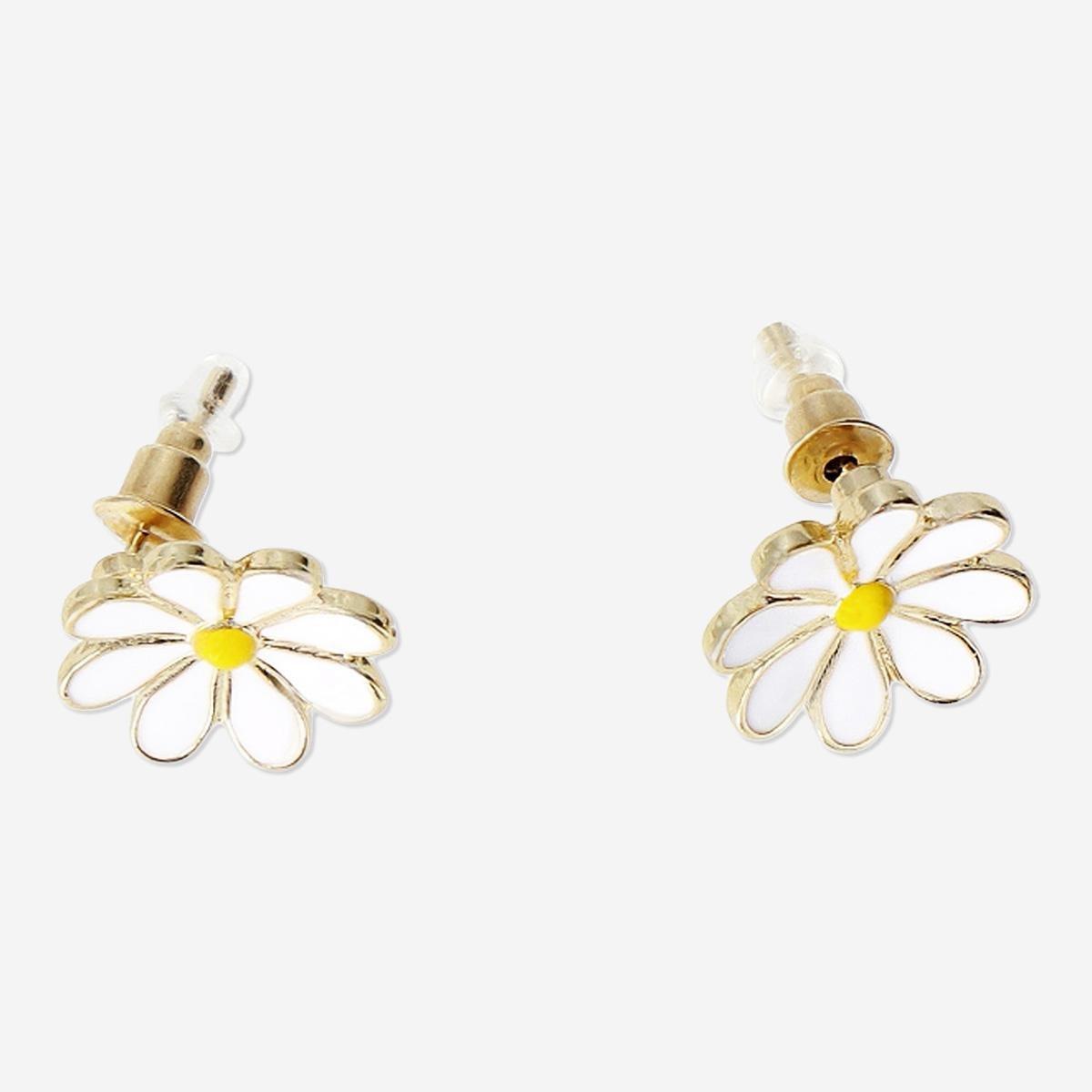 Gold Daisy Earrings - 2 Pcs