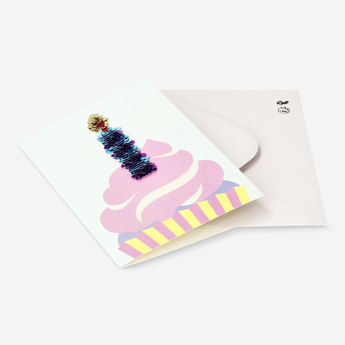 Multicolour Card With Cupcake And Envelope