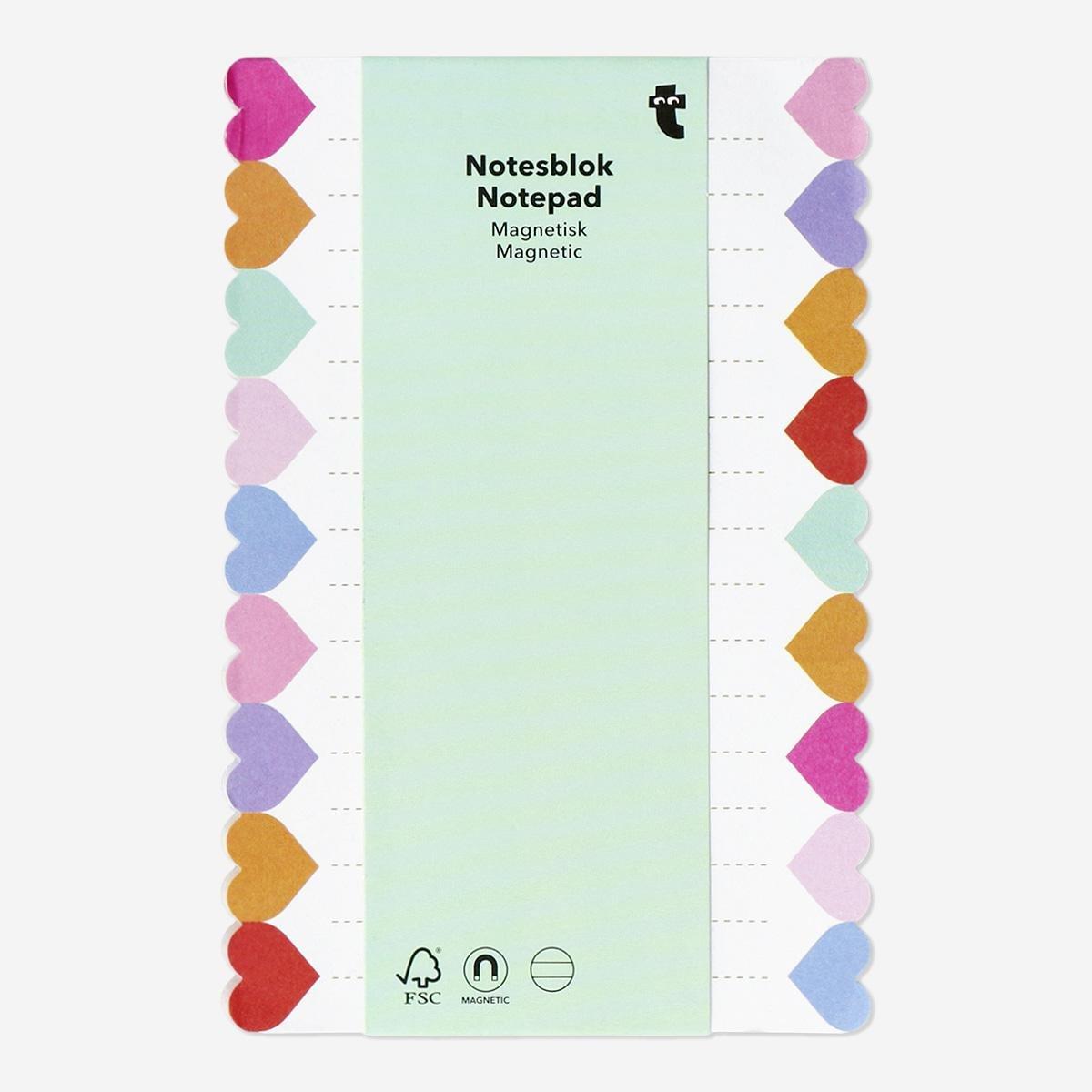 Multicolour Magnetic Notepad With Colourful Hearts