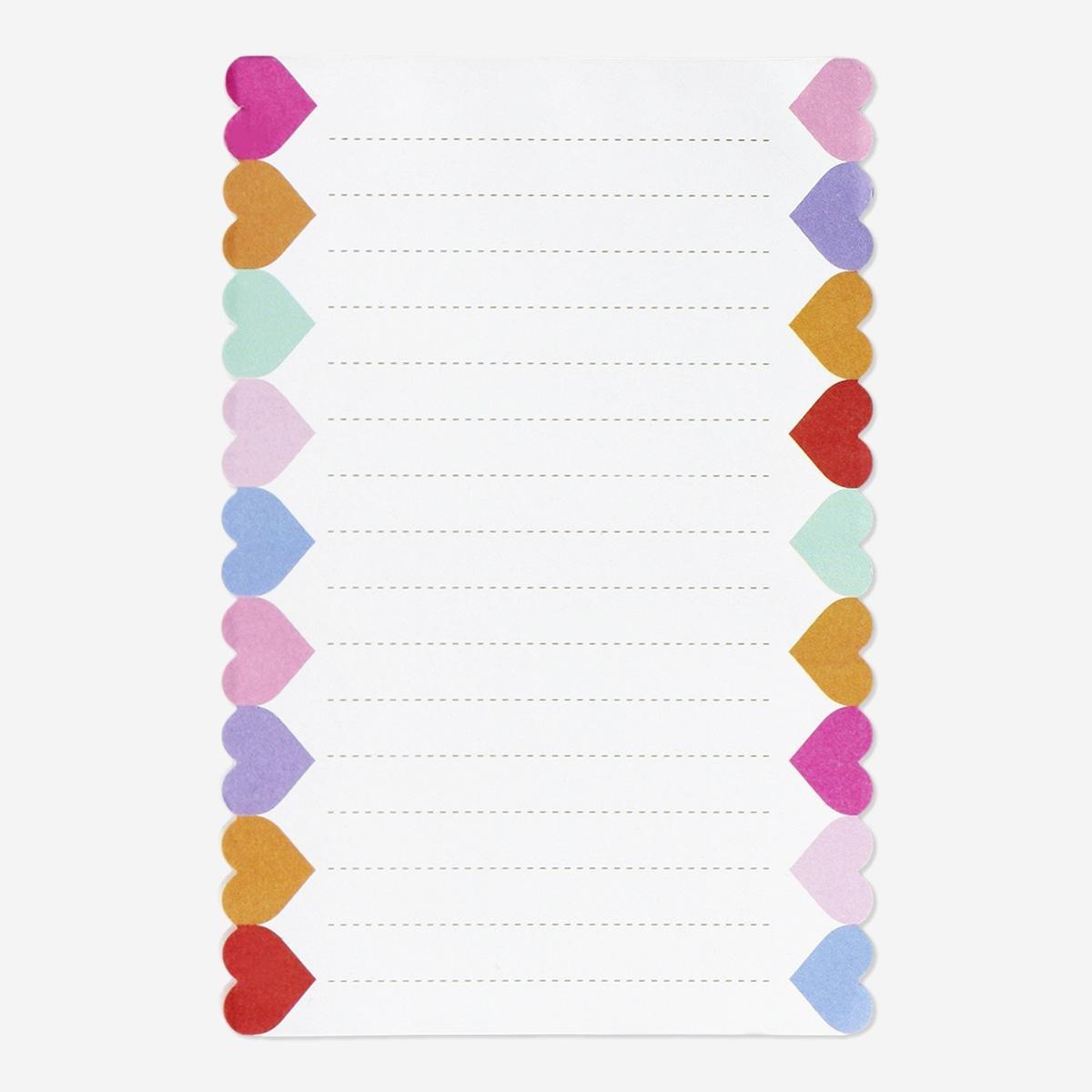 Multicolour Magnetic Notepad With Colourful Hearts