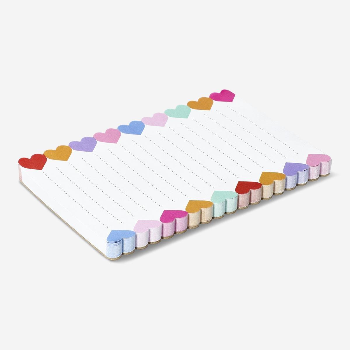 Multicolour Magnetic Notepad With Colourful Hearts