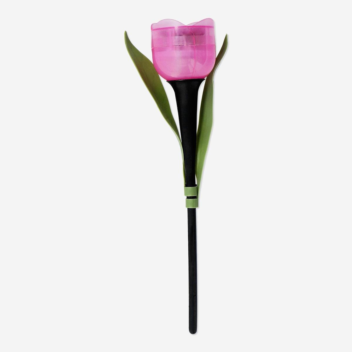 Pink Glowing Solar Cell Flower