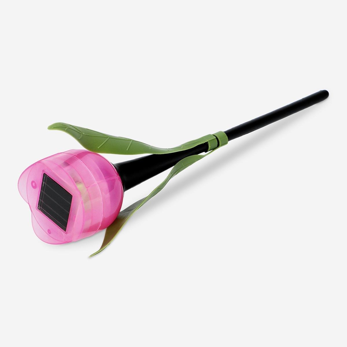Pink Glowing Solar Cell Flower