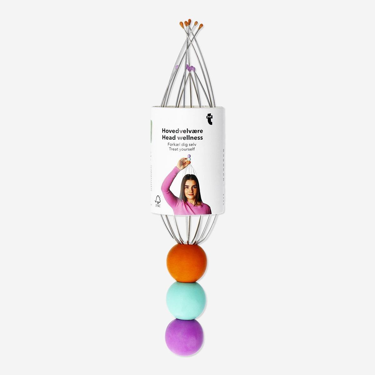 HEADMASSAGER WOOD PURPLE/GREEN /ORANGE