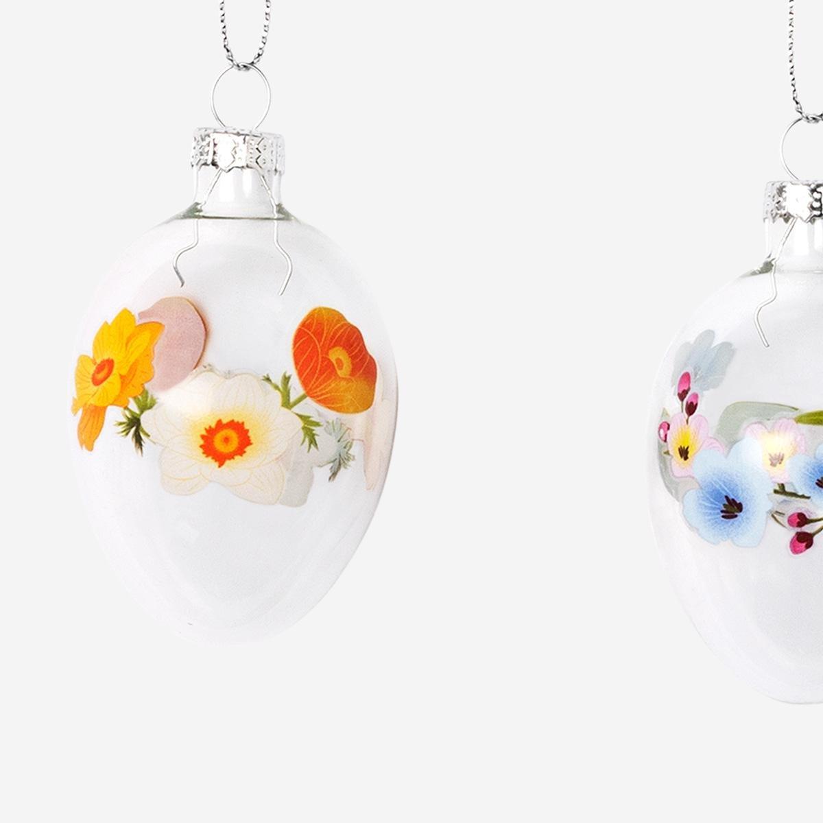 Multicolour Easter Glass Ornaments - 4 Pcs