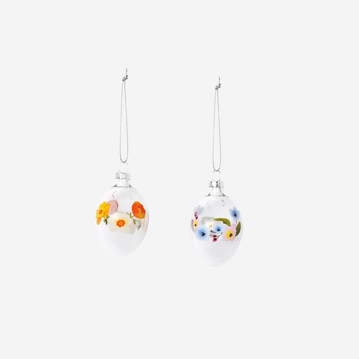 Multicolour Easter Glass Ornaments - 4 Pcs
