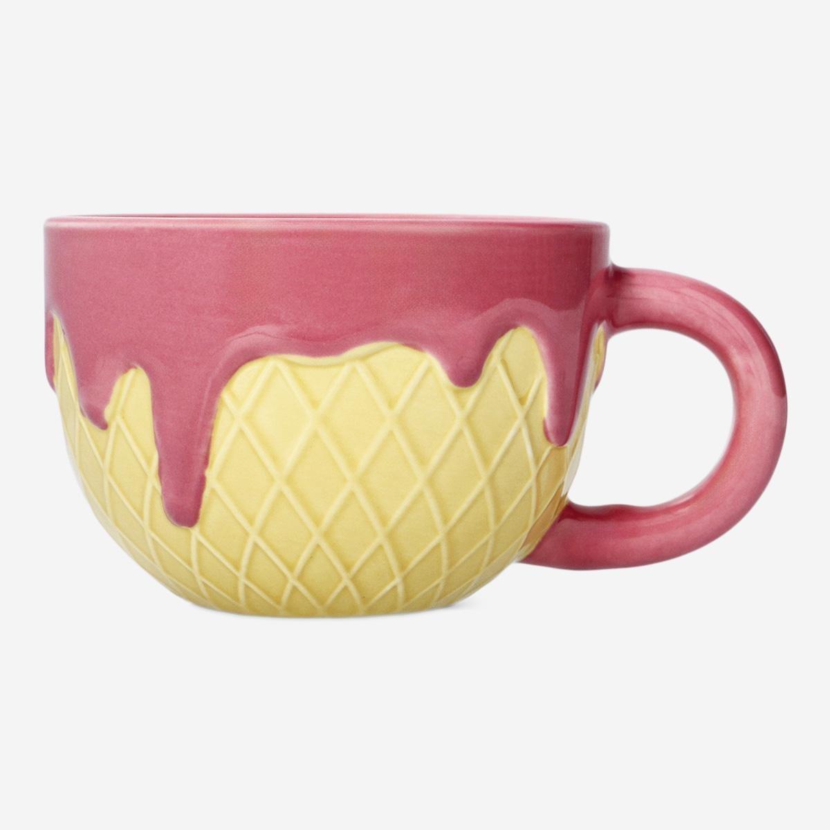 Multicolour Ice Cream Cone Mug - 350 Ml