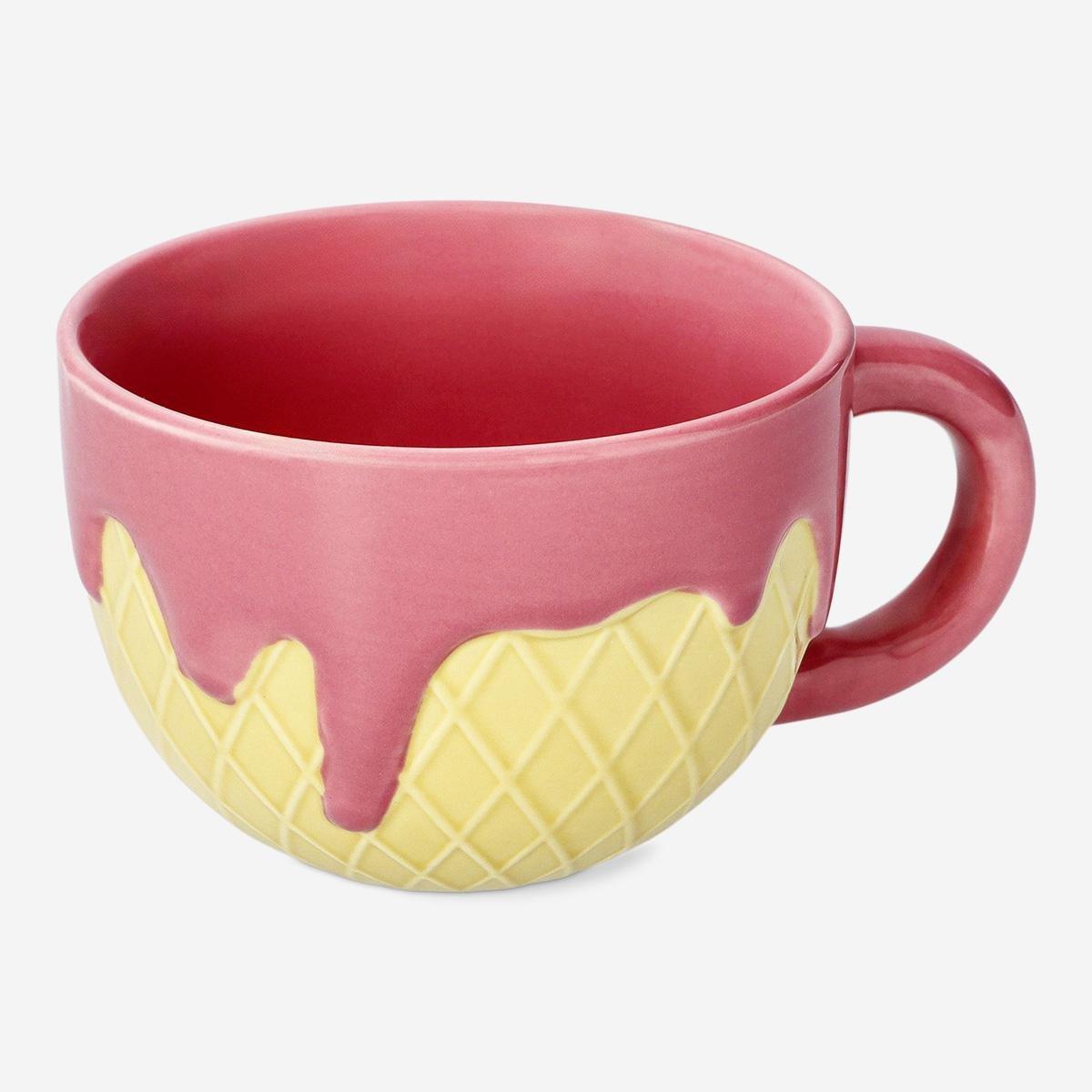 Multicolour Ice Cream Cone Mug - 350 Ml