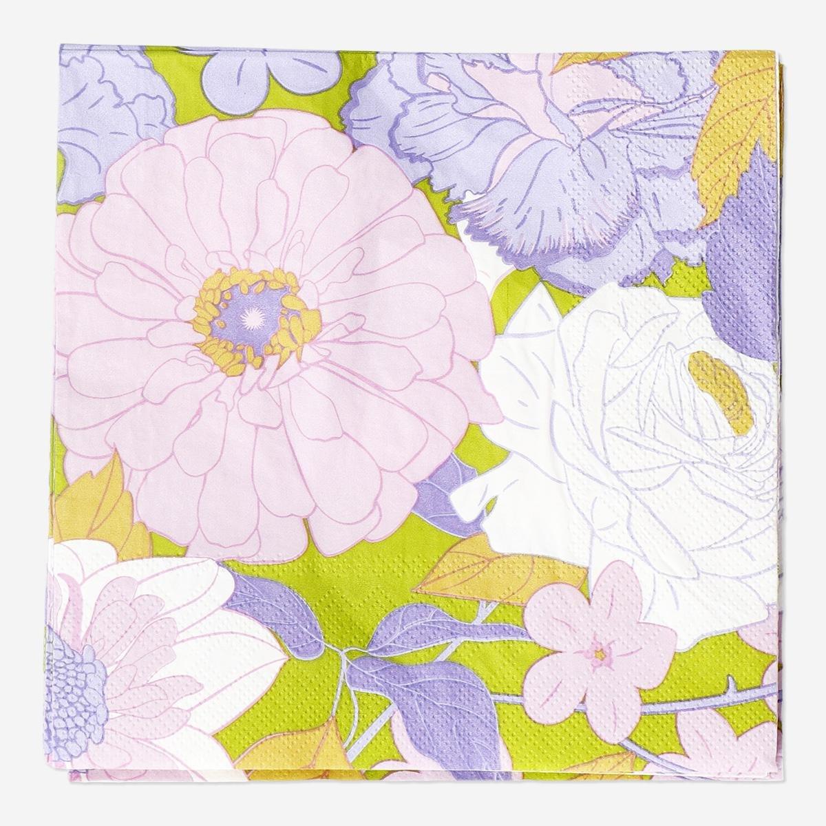 Multicolour Floral Napkins - 16 Pcs