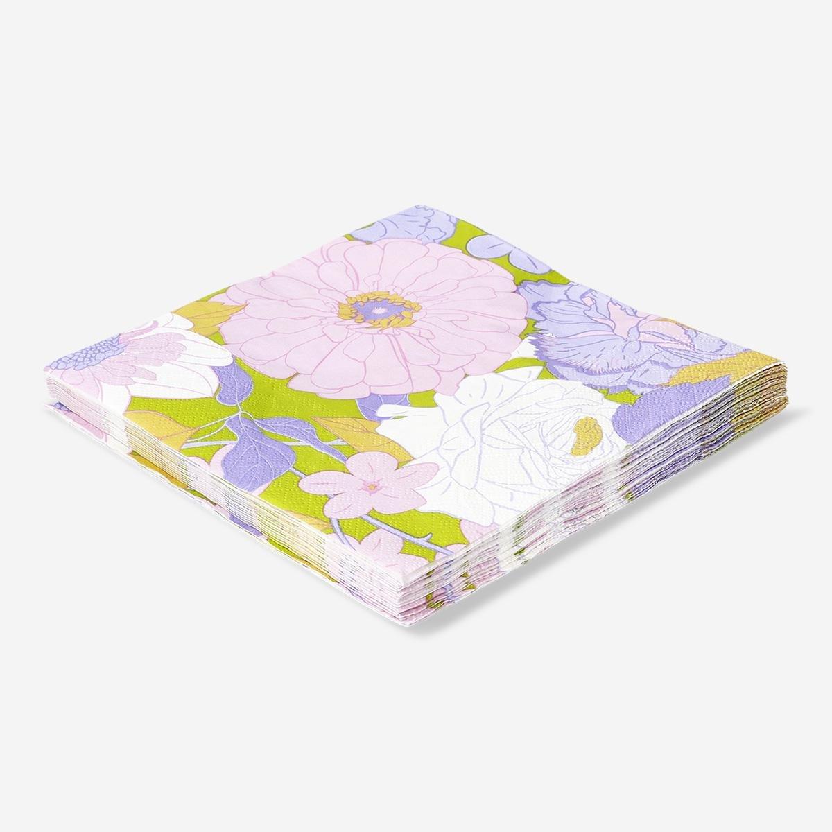 Multicolour Floral Napkins - 16 Pcs