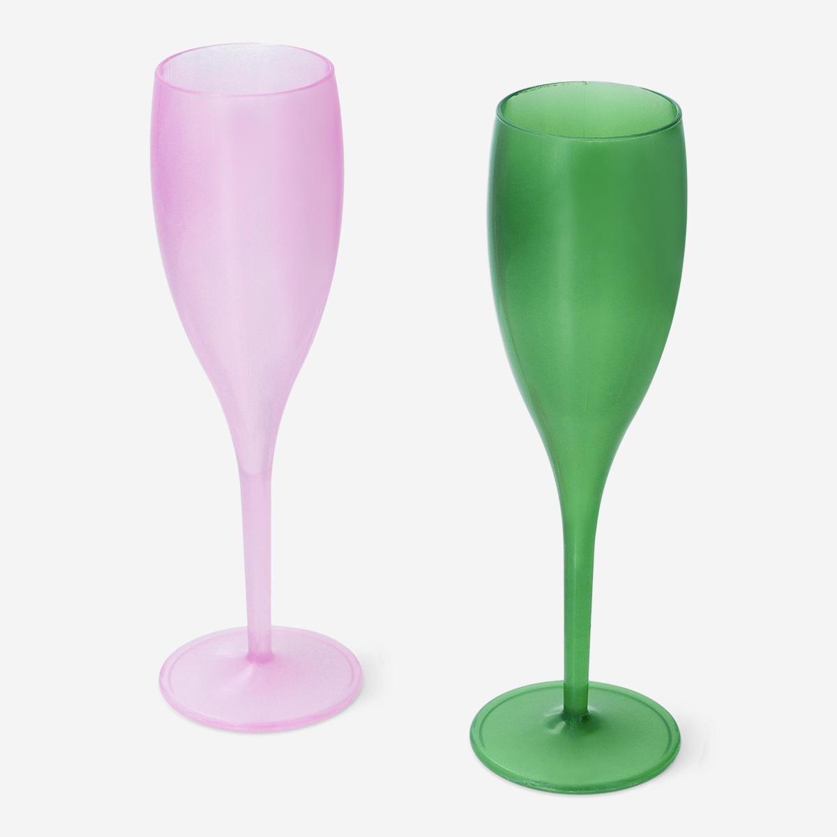Multicolour Reusable Colourful Champagne Flutes - 2 Pcs