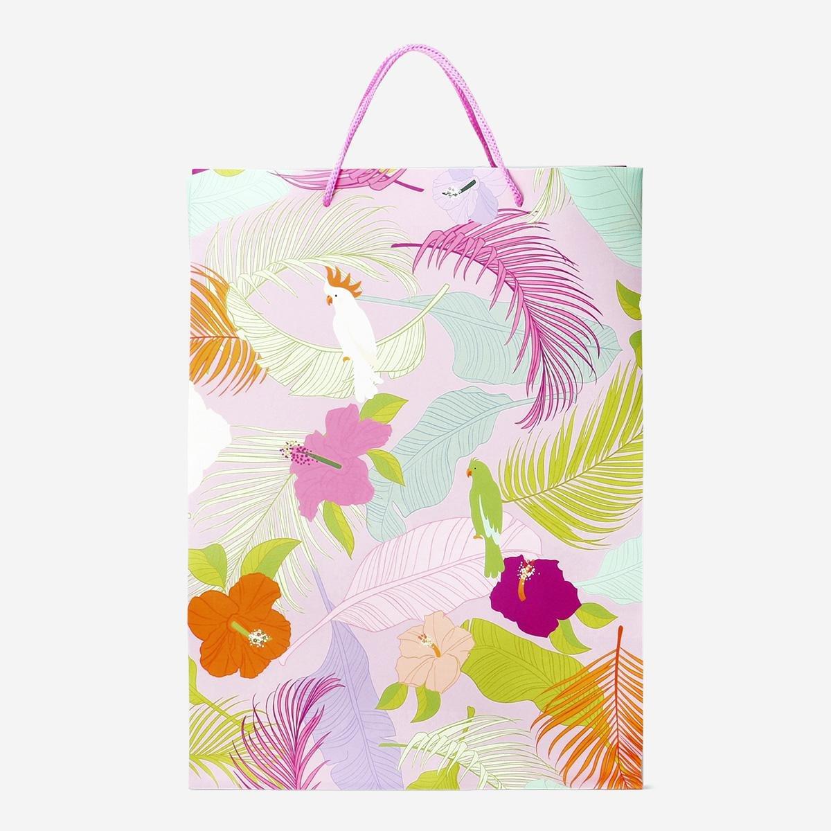 Multicolour Tropical Print Gift Bag