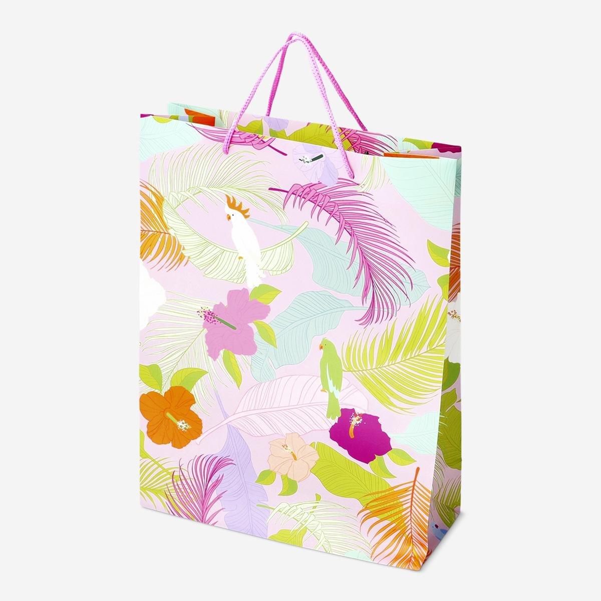 Multicolour Tropical Print Gift Bag