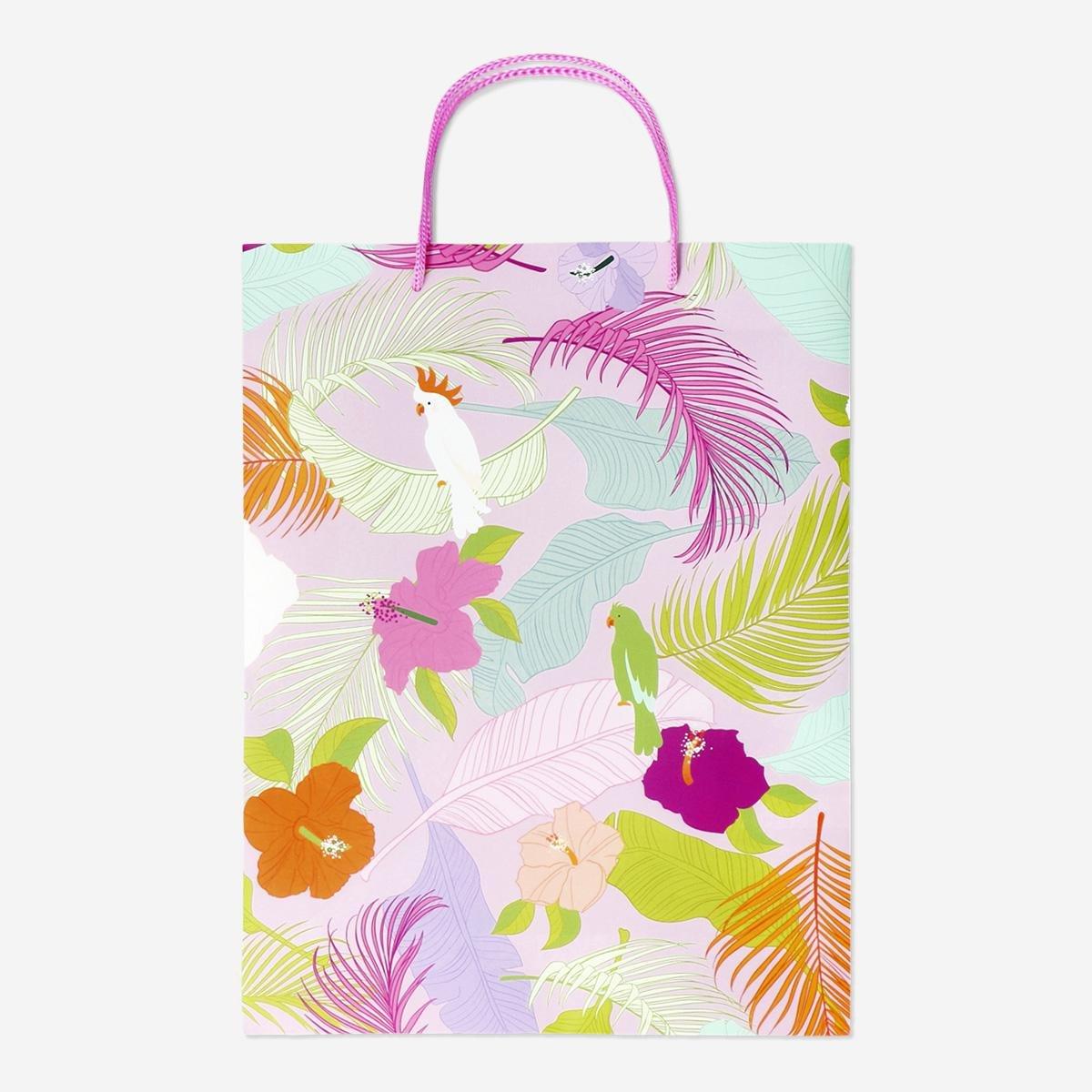 Multicolour Tropical Print Gift Bag