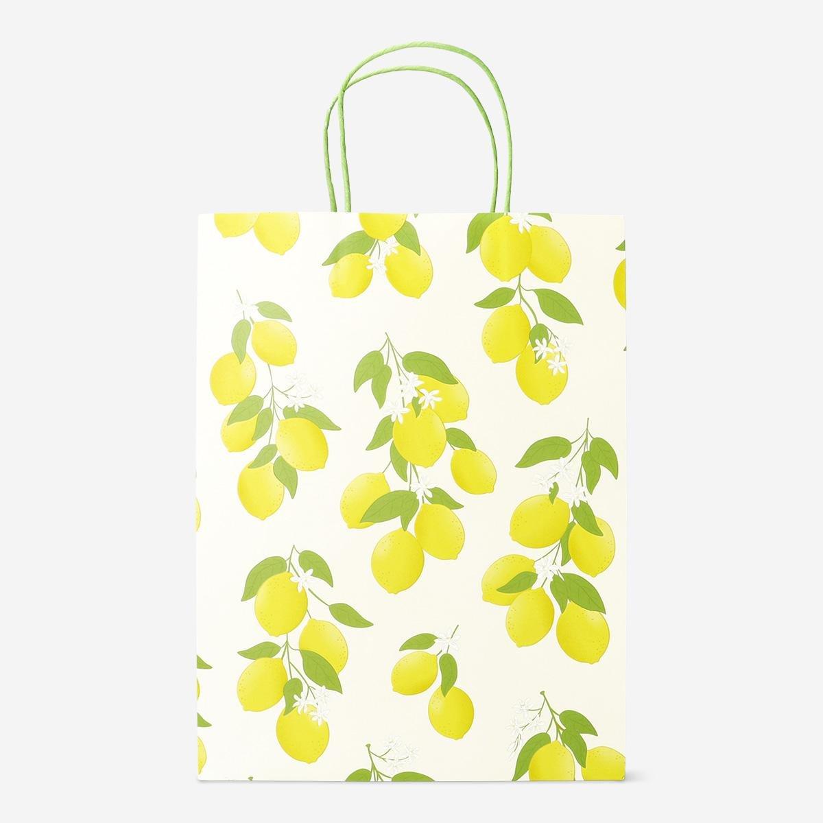 Yellow Lemon Print Gift Bag