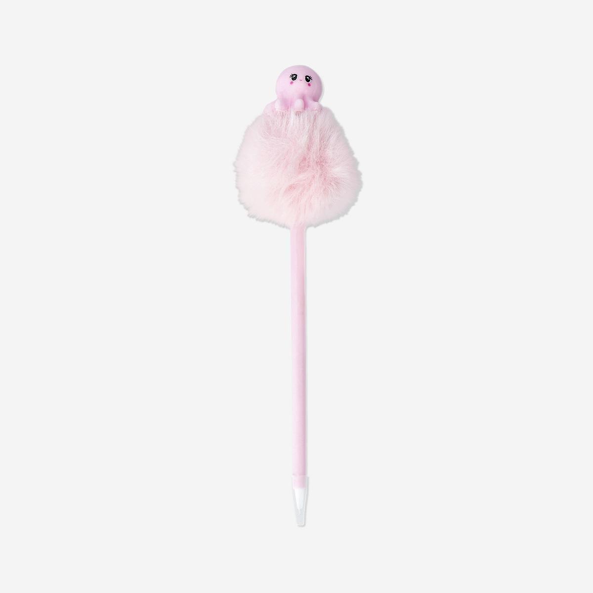 Pink Ballpoint Pen - Fluffy Topper