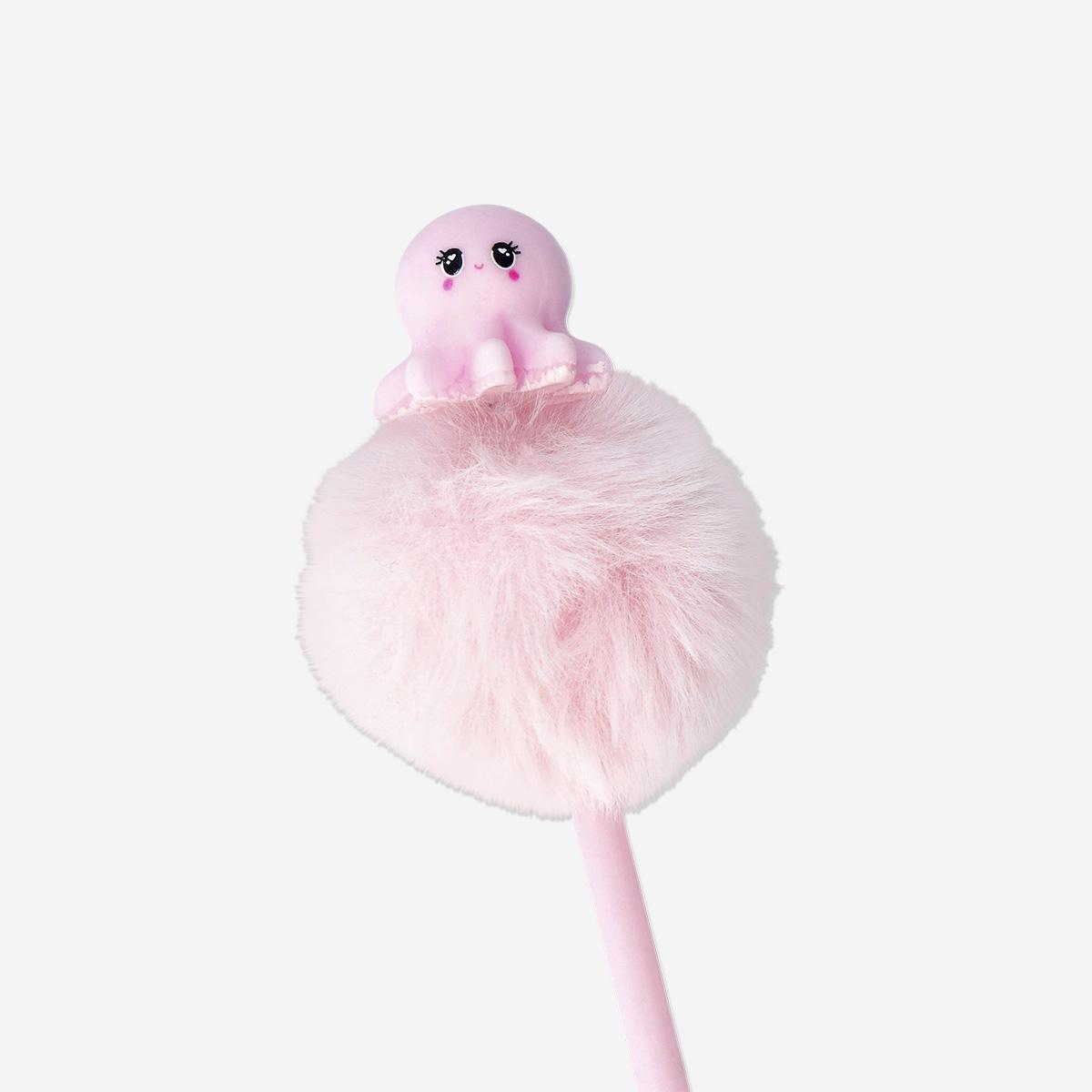 Pink Ballpoint Pen - Fluffy Topper