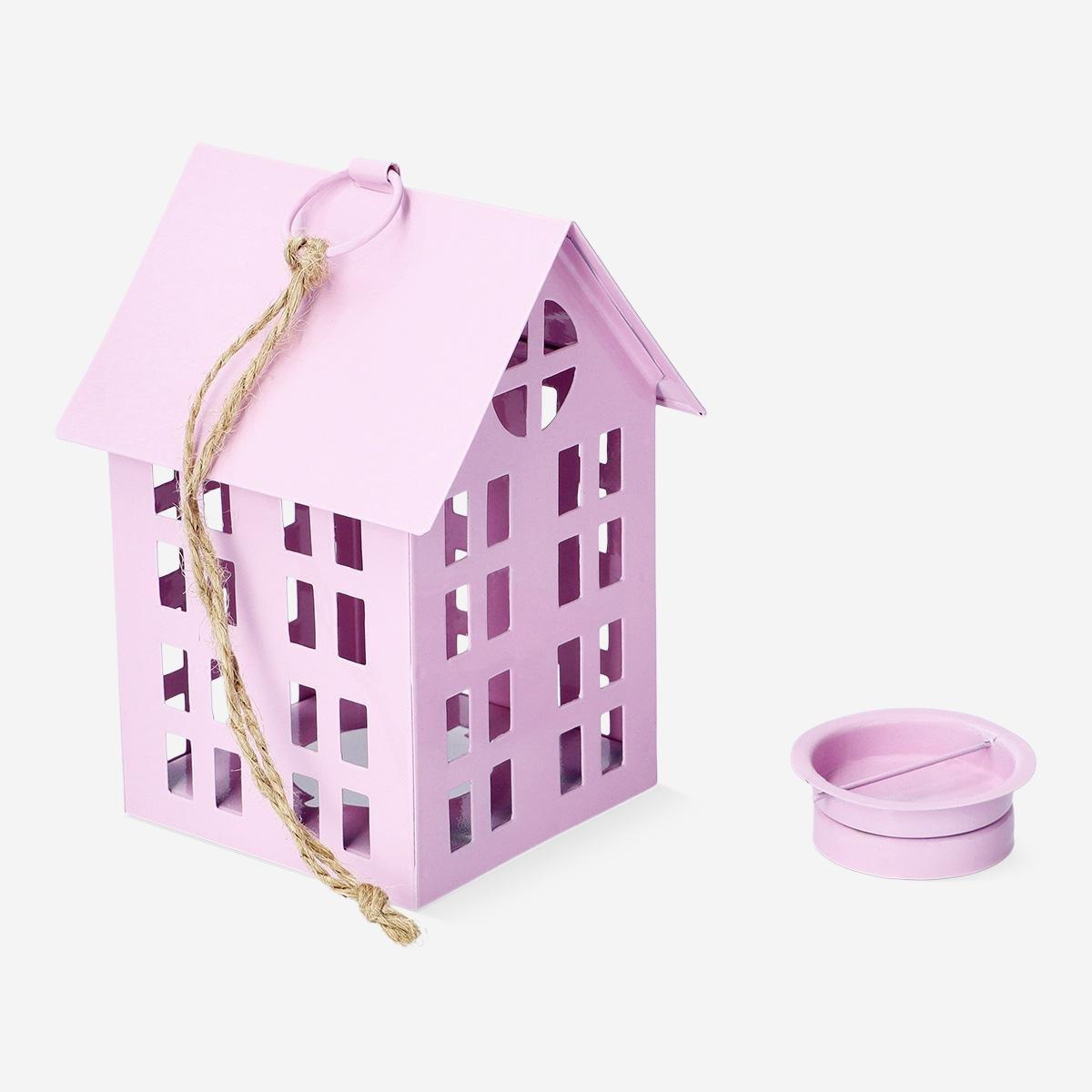 Pink Lantern For Led Tealights - Small