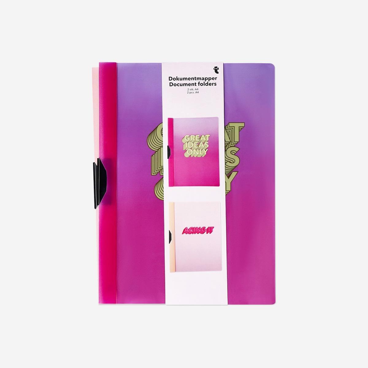 Pink Document Folders - 2 Pcs