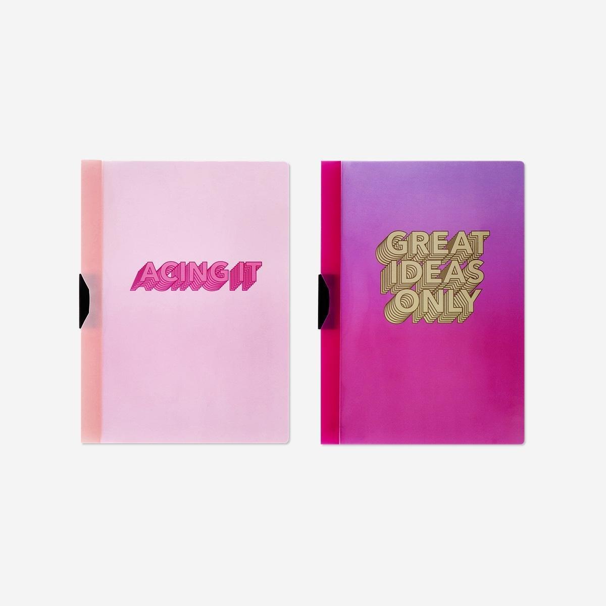 Pink Document Folders - 2 Pcs