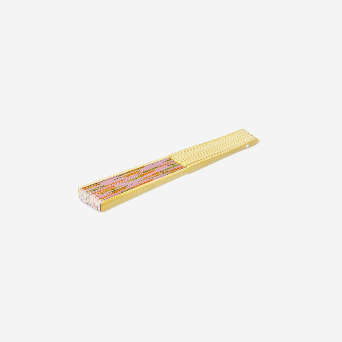 Pink Foldable Pineapple Print Bamboo Fan
