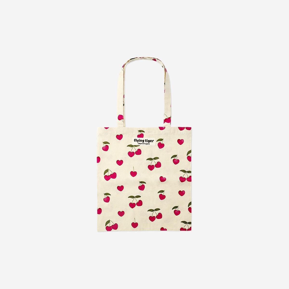 Multicolour Tote Bag With Cherry Print