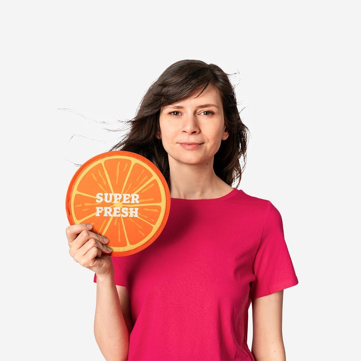 Orange Round Foldable Fan