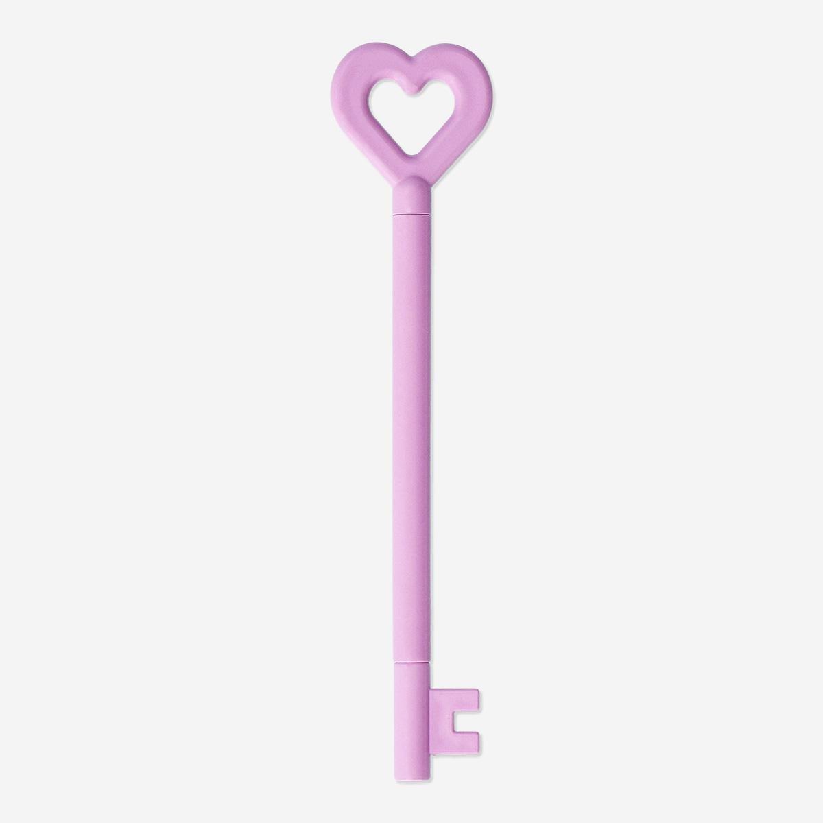 Pink Ballpoint Heart Shaped Key Pen