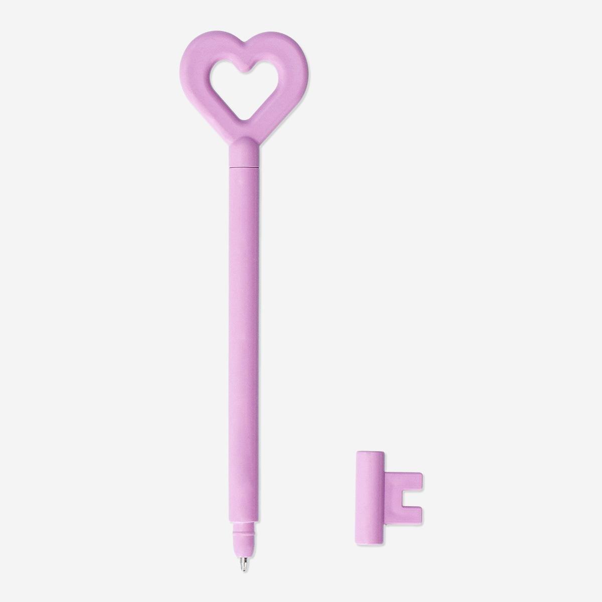 Pink Ballpoint Heart Shaped Key Pen