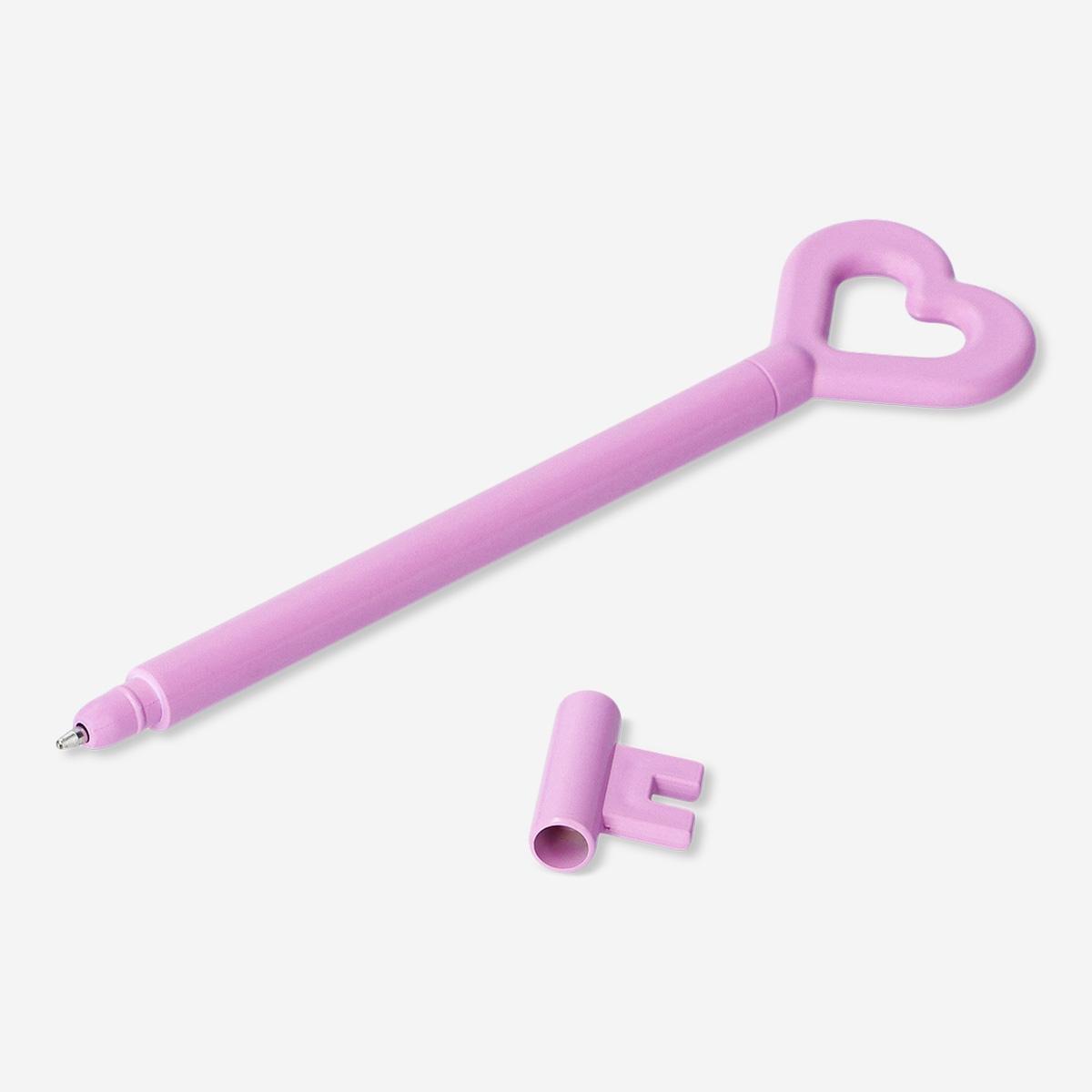 Pink Ballpoint Heart Shaped Key Pen