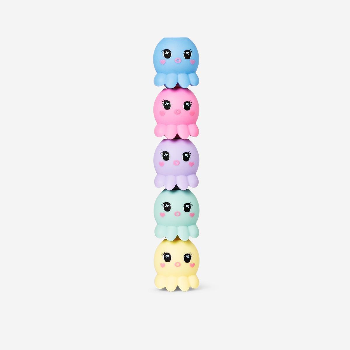 Multicolour Stackable Octopus Highlighters - 4 Pcs
