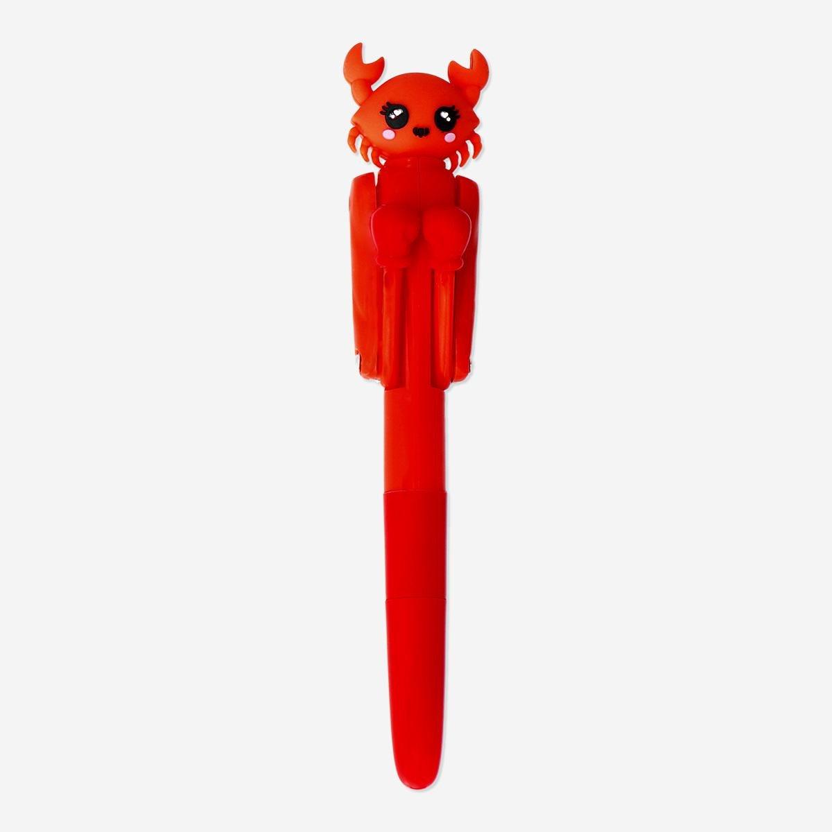 Red Crab With Erasable Ink Punching Pen